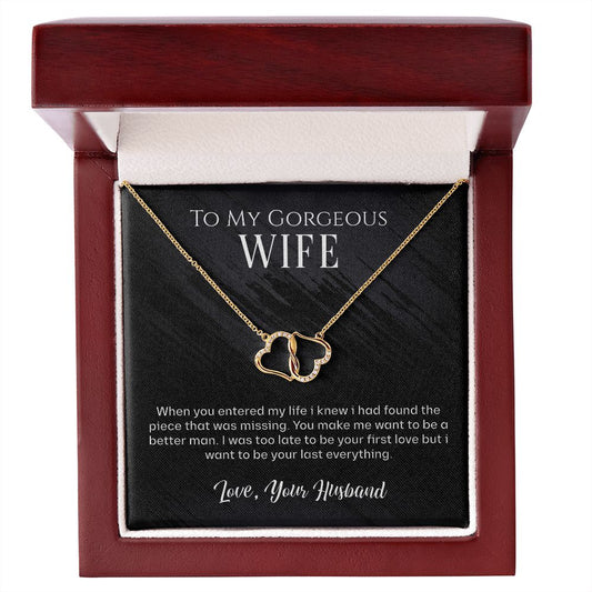 To my Gorgeous wife-Missing Piece-everlasting love necklace