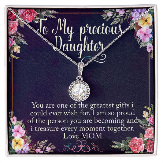 To my  daughter-I treasure every moment-eternal hope necklace love mom