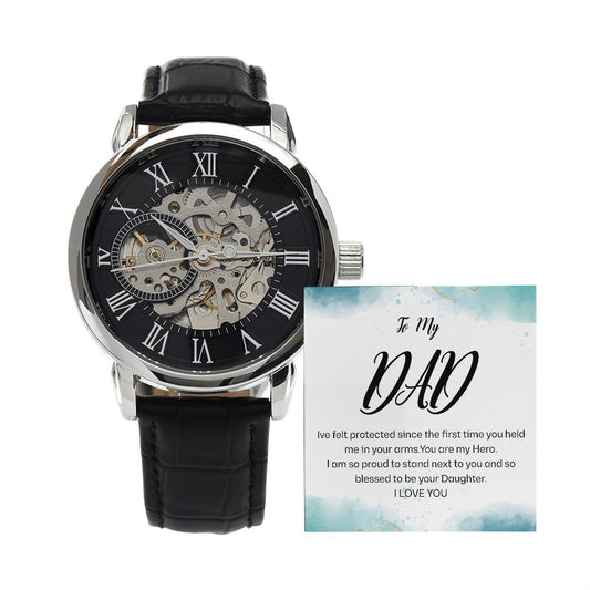 To Dad-You are my Hero-Openworks watch