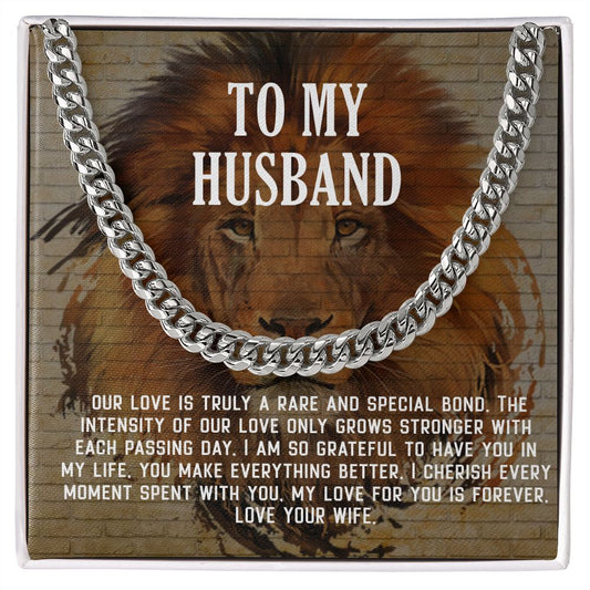 To Husband-Our love is truly a rare and special bond-Chain necklace