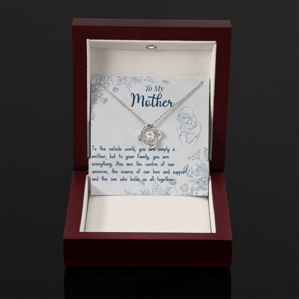 To my mother-To the outside world-love knot necklace