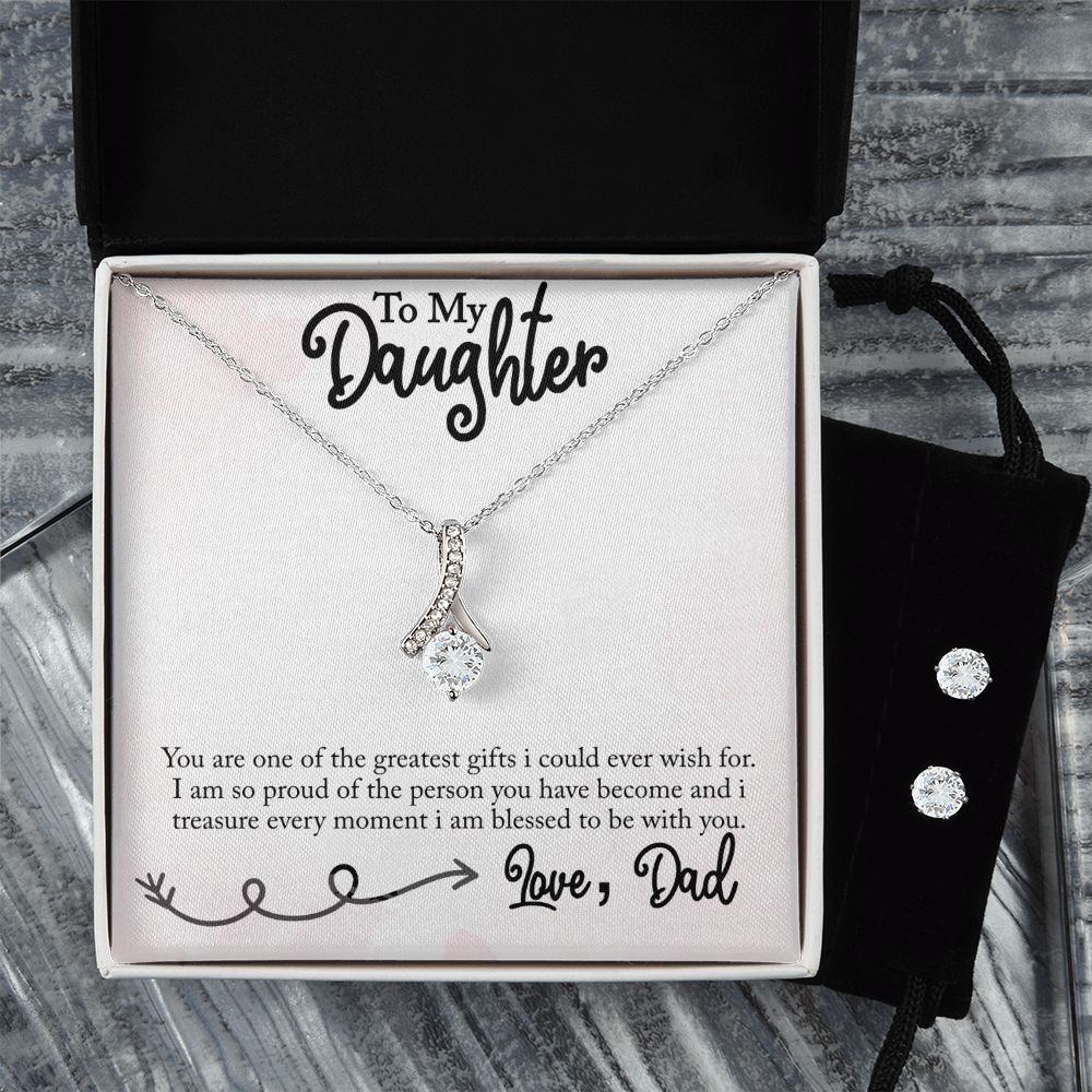 To my Daughter-Treasure every moment-Alluring beauty necklace plus ear rings from Dad with love