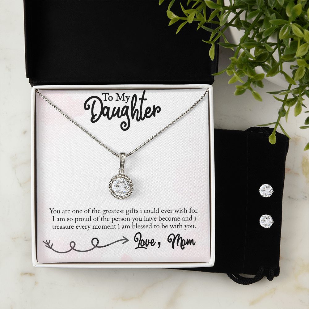 To my Daughter-Treasure every moment-eternal hope necklace plus ear rings from mom