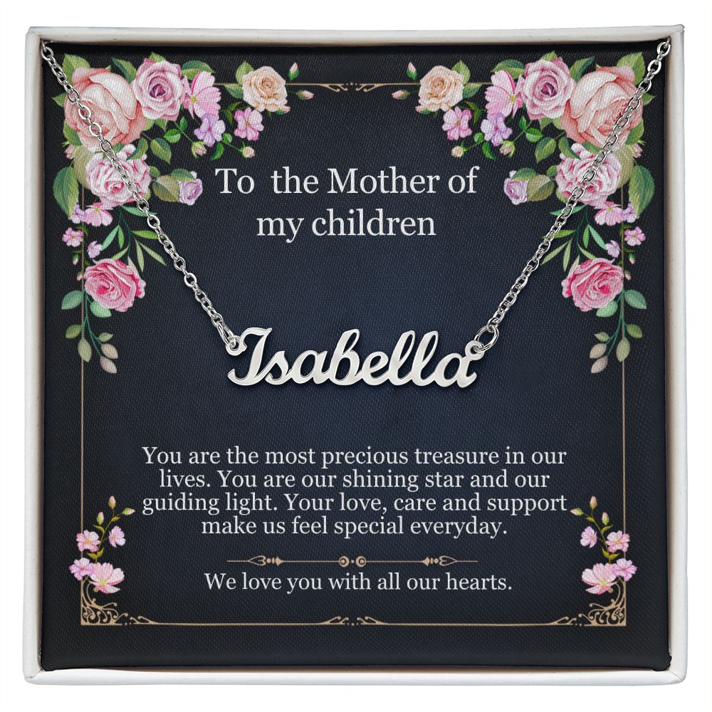 To the mother of my children-You are the most precious treasure-Personalised necklace